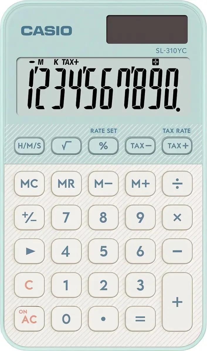 Taschenrechner Hellgrün (B x H x T) 70 x 8.6 x 120 mm von Casio – Produktfoto