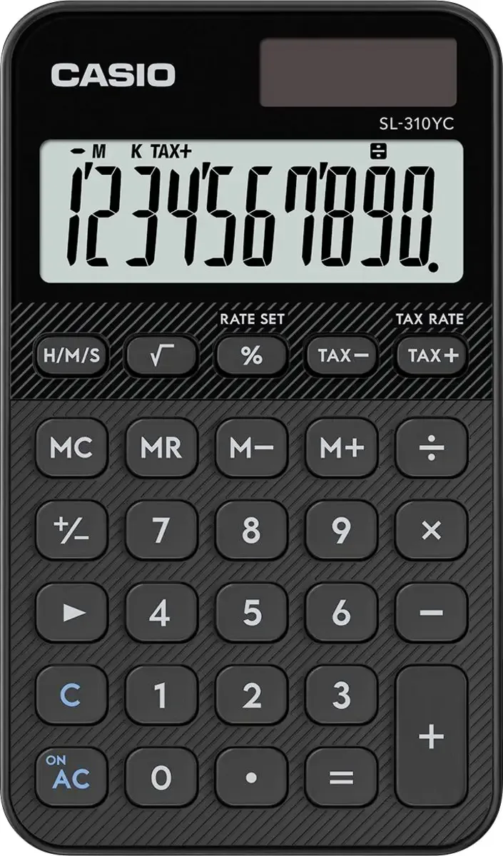 Taschenrechner Schwarz Display (Stellen): 10 (L x B x H) 118 x 70 x 8.6 mm de Casio – photo produit