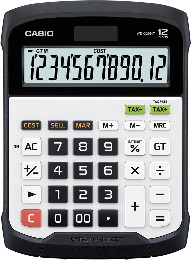 waterbestendige bureaurekenmachine WD-320MT by Casio – product photo