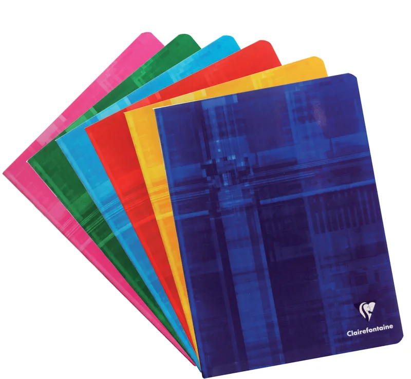 Cahier piqûre, 170 x 220 mm, 120 pages, séyès de Clairefontaine – photo produit