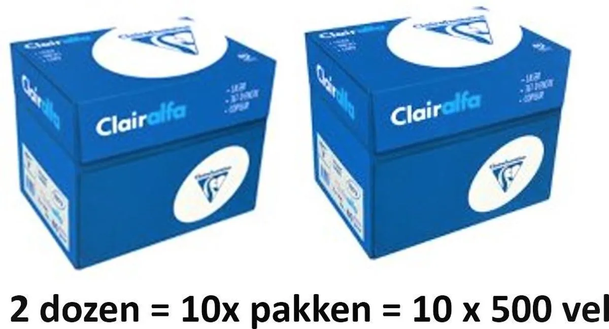 Clairalfa - Kopieerpapier - A4 - 80g - 10 x 500 vel fra Clairefontaine i Hvid – produktbillede