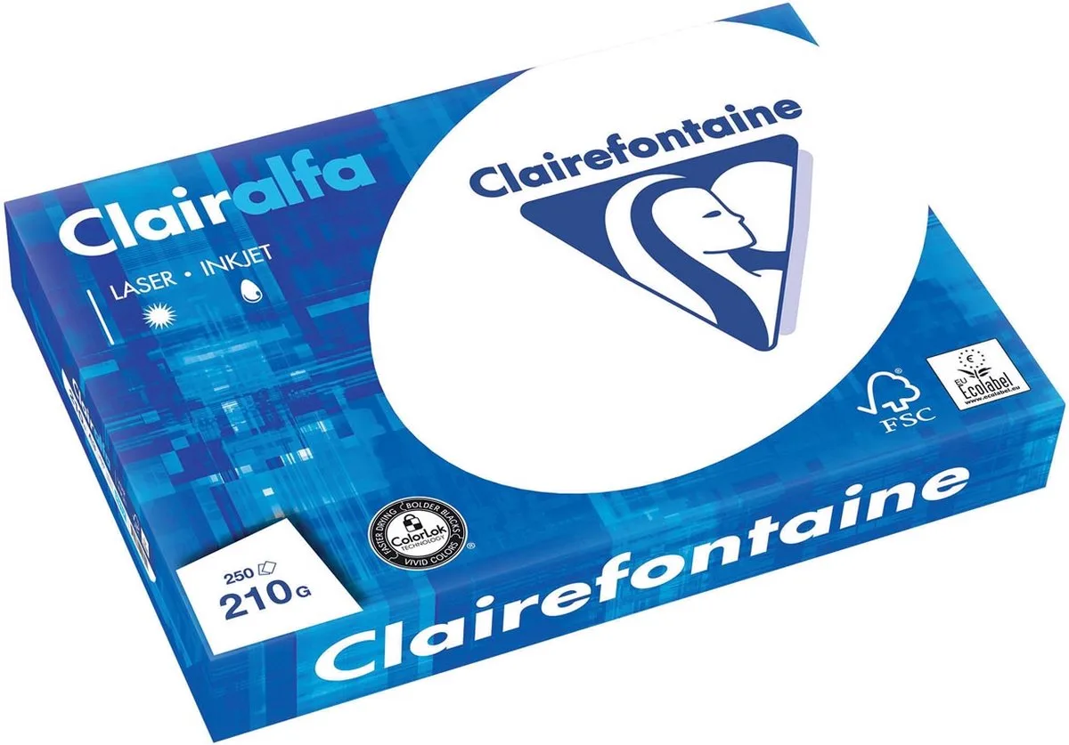 Clairalfa presentatiepapier 210 g, pak van 250 vel 1 pak de Clairefontaine en A3 – photo produit