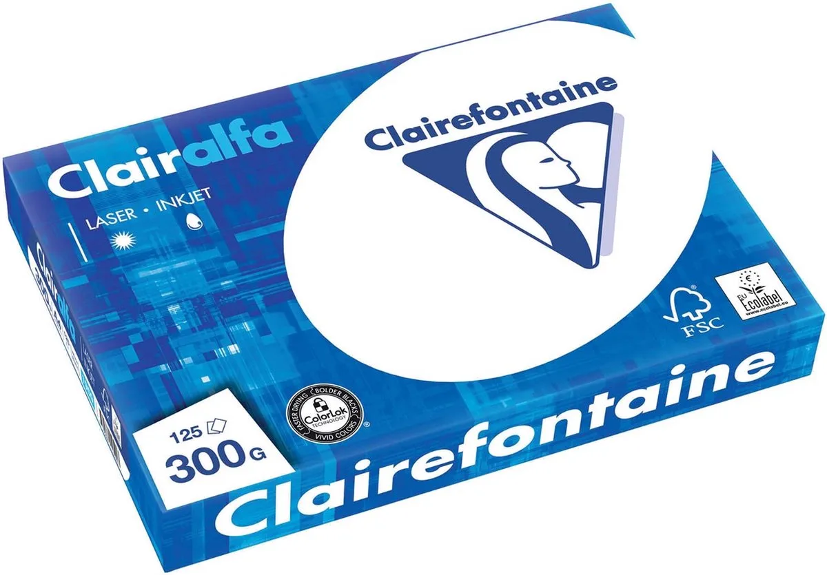 Clairalfa - Presentatiepapier - 300 grams - 125 vel de Clairefontaine en A4 – photo produit