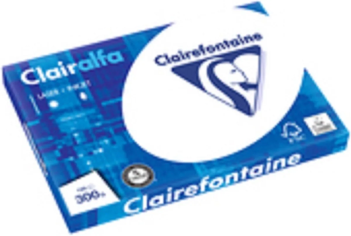 Clairalfa presentatiepapier A3, 300 g, pak van 125 vel 5 stuks fra Clairefontaine i Hvid – produktbillede