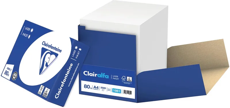Clairalfa printpapier ft A4, 80 g, doos van 2500 vel by Clairefontaine – product photo