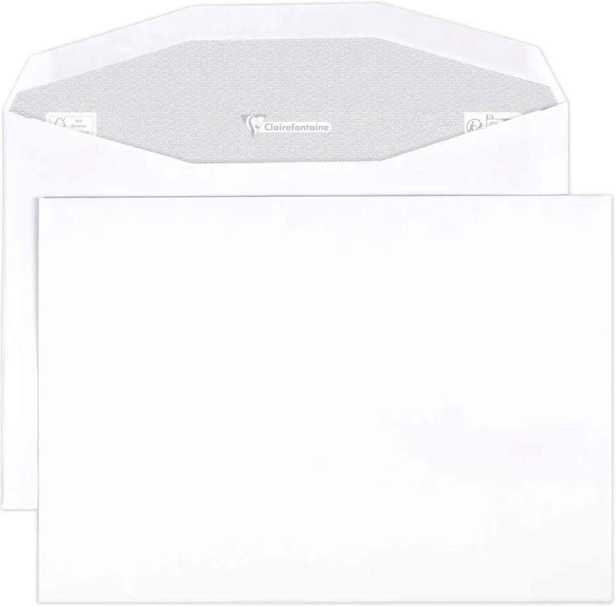 Clairalfa witte enveloppen 162x229 mm gegomd machinegeschikt 500 stuks van Clairefontaine in Wit – productfoto