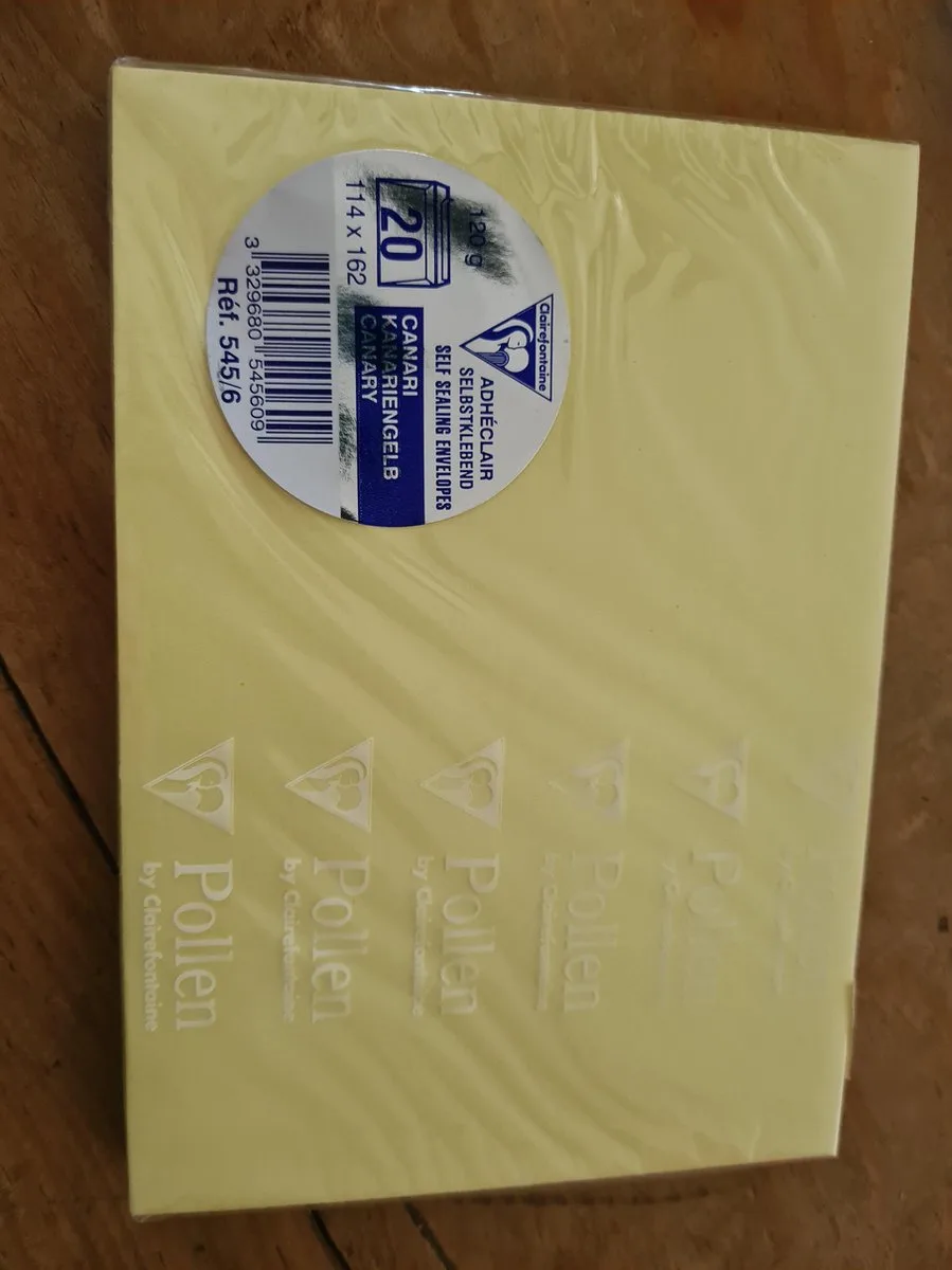 Clairefontaine 20 Enveloppen 114 x 162 kanariegeel de Clairefontaine en Jaune – photo produit