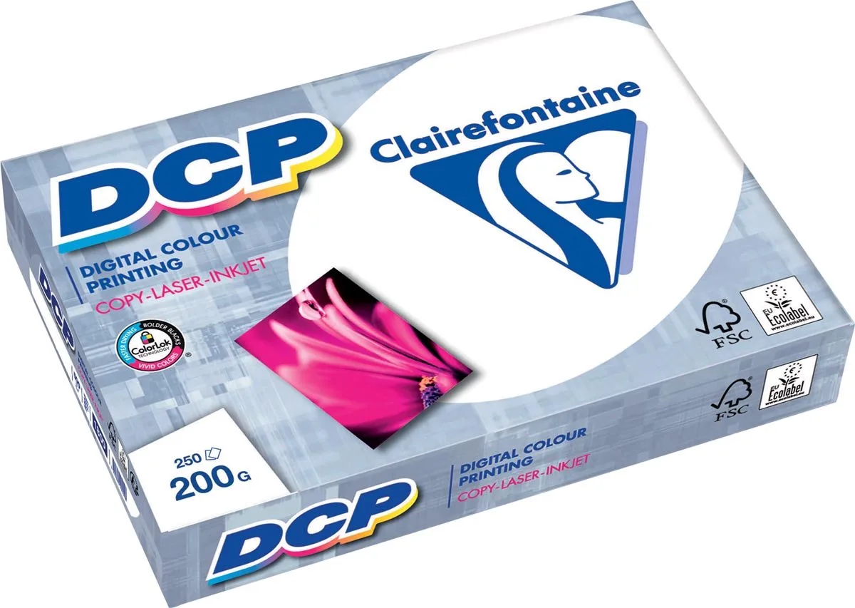 DCP presentatiepapier ft 200 g, pak van 250 vel 4 stuks de Clairefontaine en A3 – photo produit