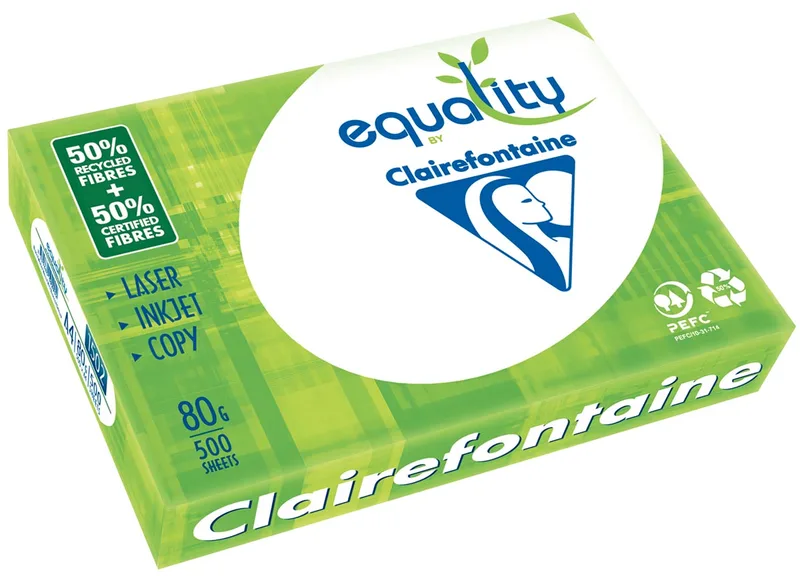 Equality printpapier ft A4, 80 g, pak van 500 vel fra Clairefontaine – produktbillede