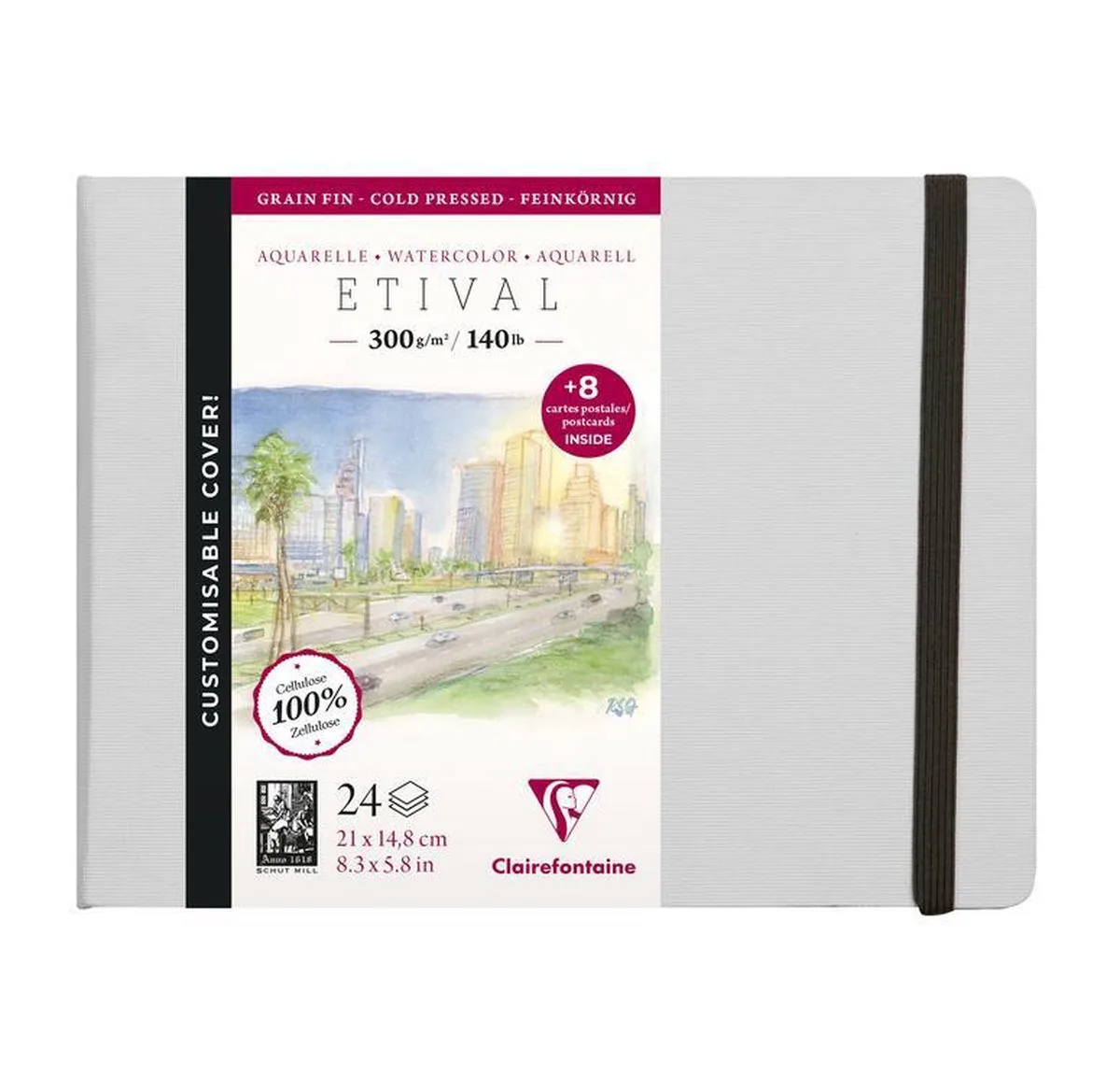 Etival aquarel notebook A5 300g cold pressed by Clairefontaine in White – product photo
