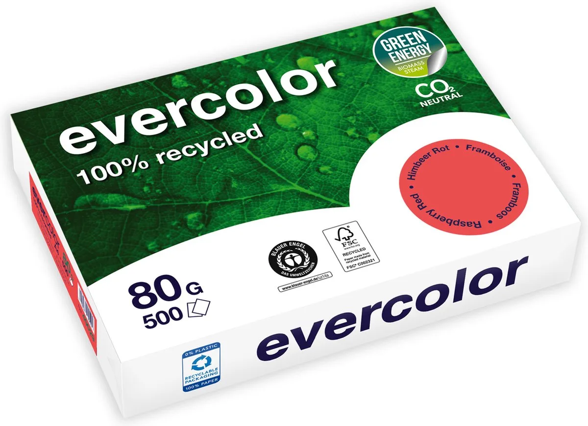 Evercolor, gekleurd gerecycleerd papier, 80 g, 500 vel, ivoor 5 stuks van Clairefontaine in A4 – productfoto