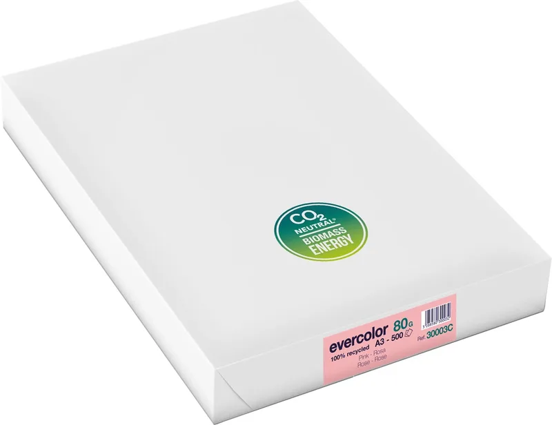 Evercolor gekleurd gerecycleerd papier, A3, 80 g, 500 vel, roze by Clairefontaine – product photo