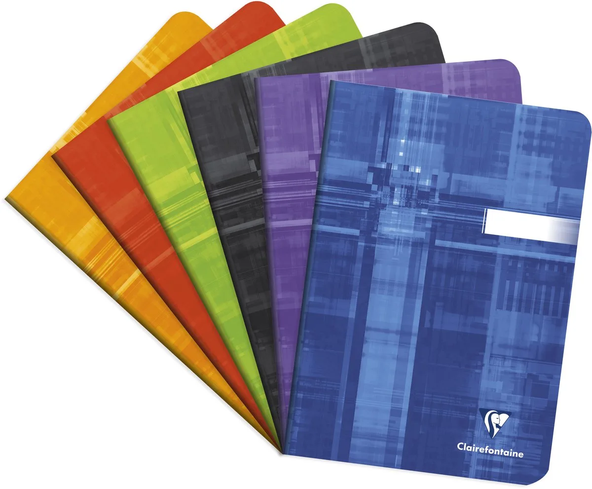 gebonden notitieboekje, gelinieerd, A5 formaat. de Clairefontaine en Assorted colours – photo produit