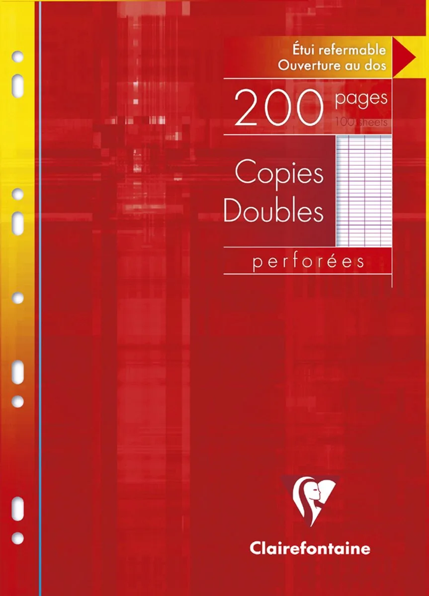 gelinieerd schrift met perforatiegaatjes, A4-formaat. by Clairefontaine in Red – product photo