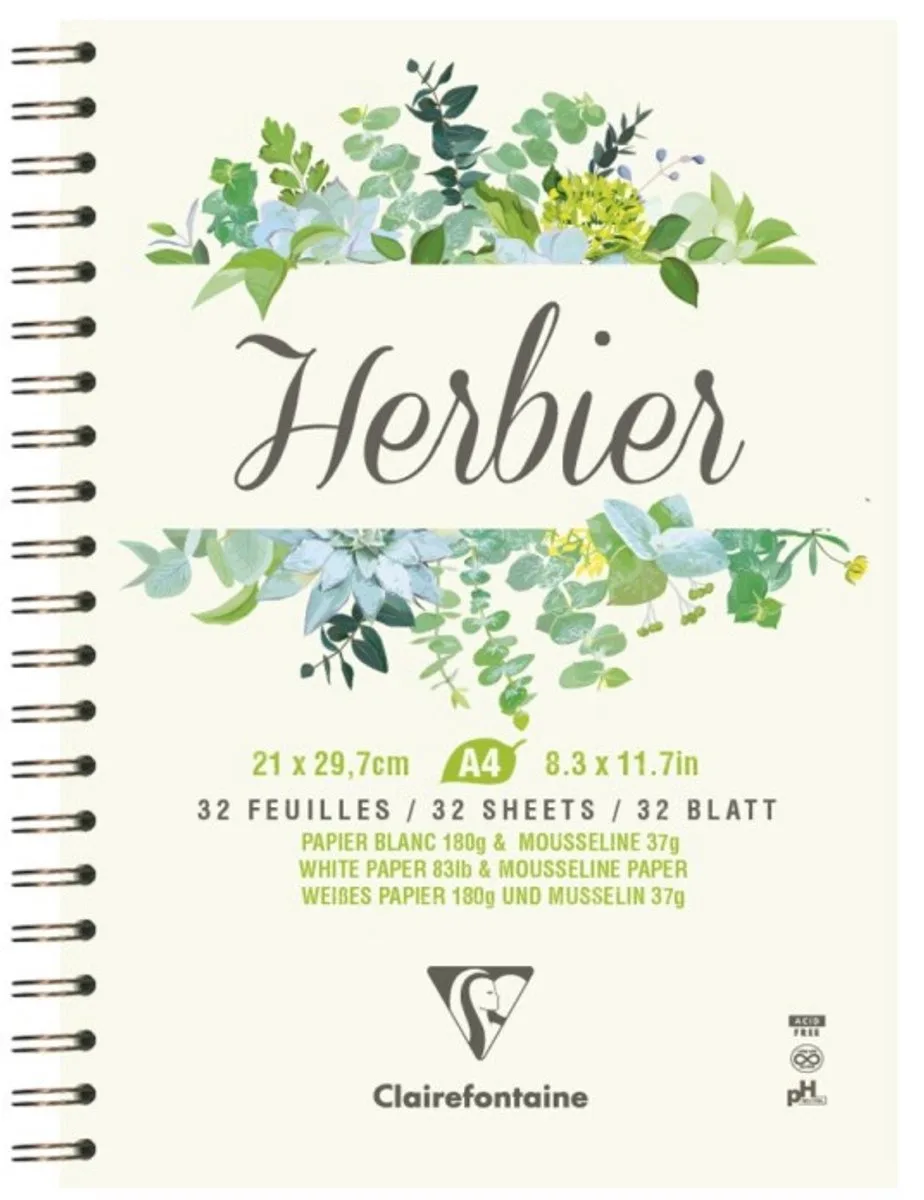 Herbarium Clairefontaine Ringband schrift - A4 - 180g - 32 sheets von Clairefontaine in Weiß – Produktfoto