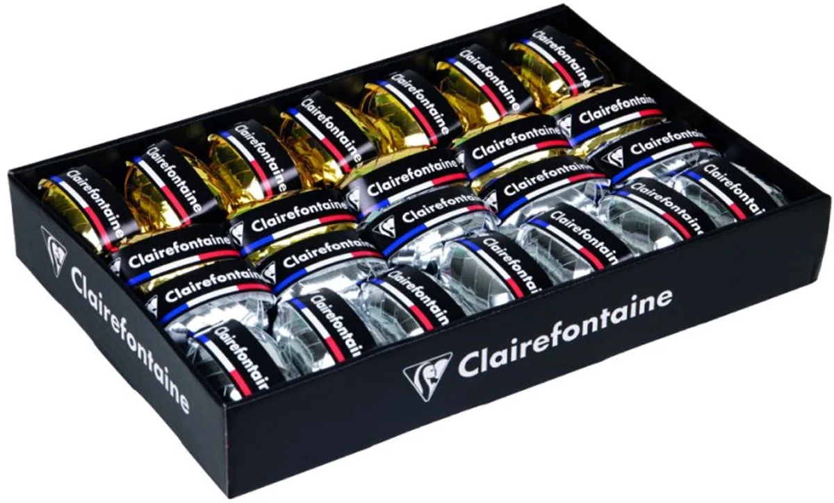 kadeaulint ringband, & zilver gesorteerd, 7 mm × 10 m, 24 stuks de Clairefontaine en Or – photo produit