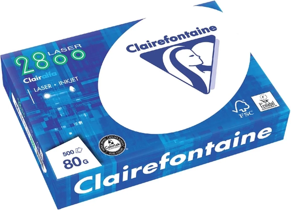 Kopieerpapier Clairefontaine Laser 2800 - A4 - 80gr - pak 500vel by Clairefontaine in White – product photo