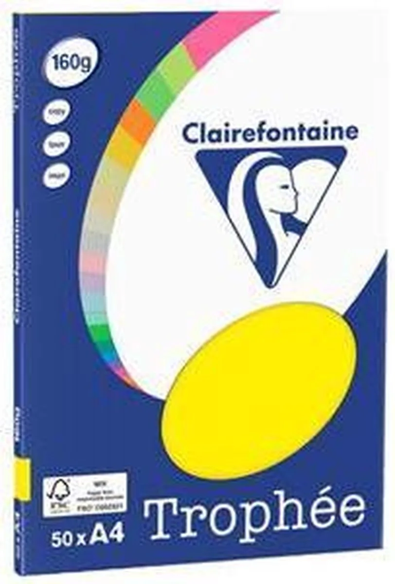 Kopieerpapier Clairefontaine Trophée A4 160 gram kleinverpakking á 50vel by Clairefontaine in Zonnegeel – product photo
