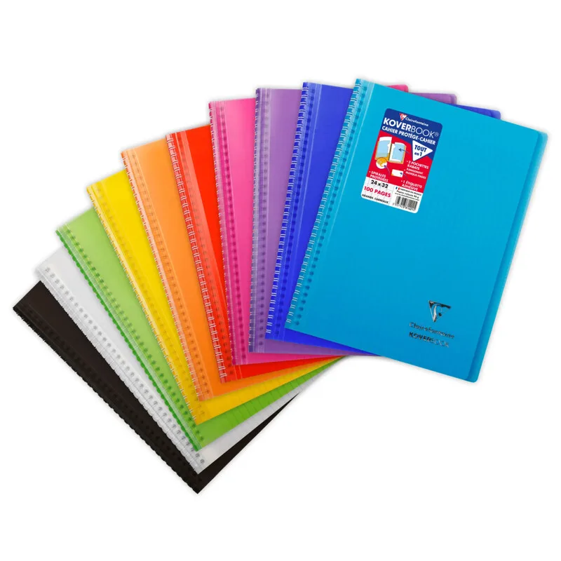 Koverbook Carnet à Spirale 24x32 cm Réglure Large 100 Pages Couverture Transparente de Clairefontaine – photo produit