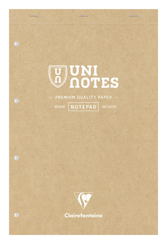 Notizblock UNI NOTES, 210 x 318 mm, kariert van Clairefontaine – productfoto