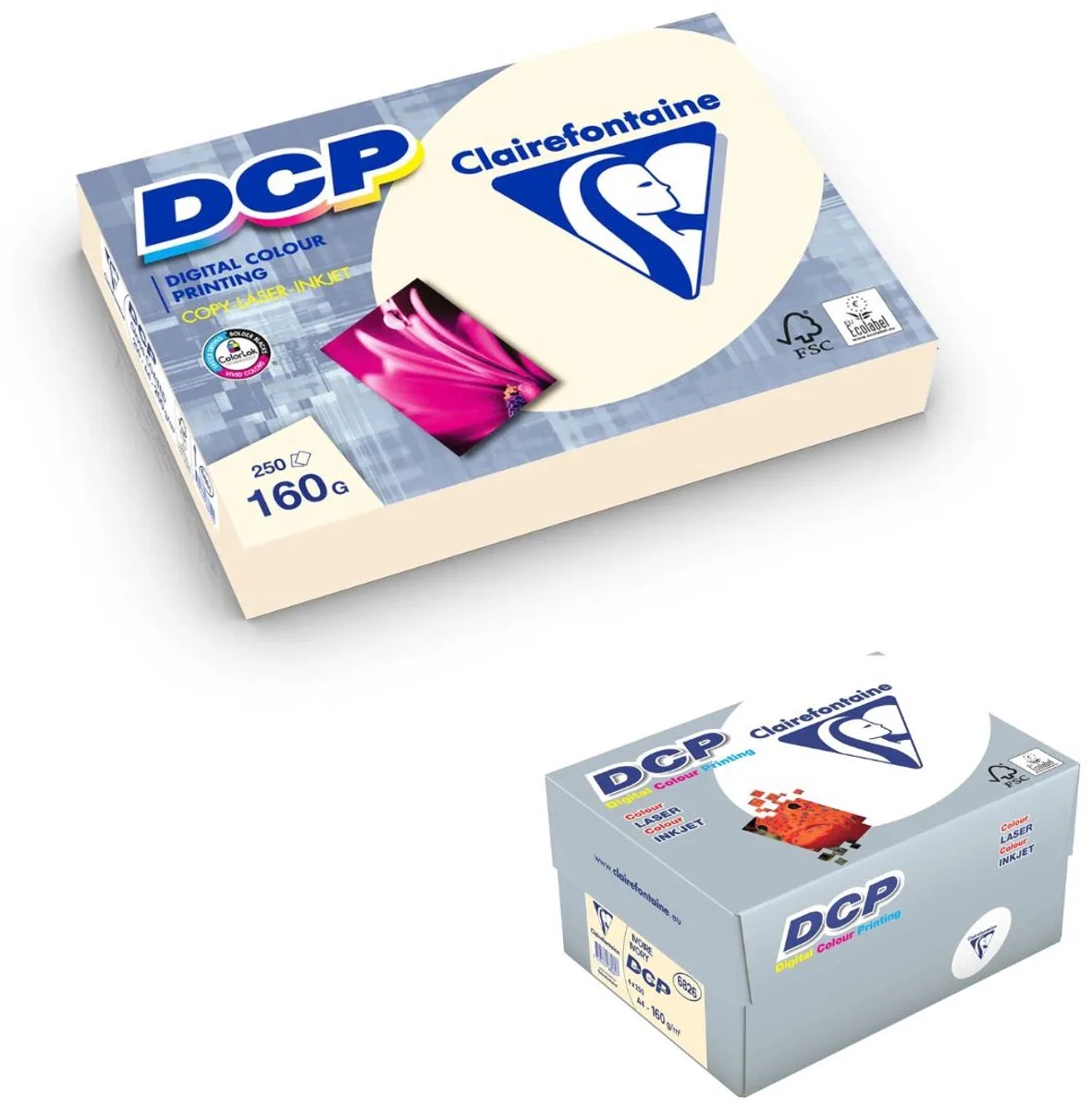 Printpapier - DCP - A4 - 160 g - Ivoor - 250 vel - 4 pakken by Clairefontaine in White – product photo