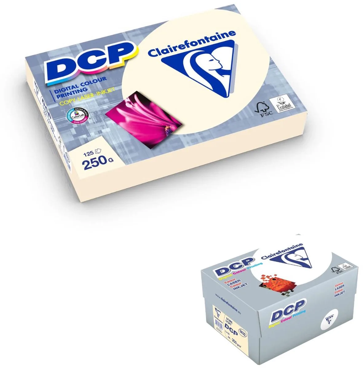 Printpapier - DCP - A4 - 250 g - Ivoor - 125 vel - 5 pakken by Clairefontaine in White – product photo