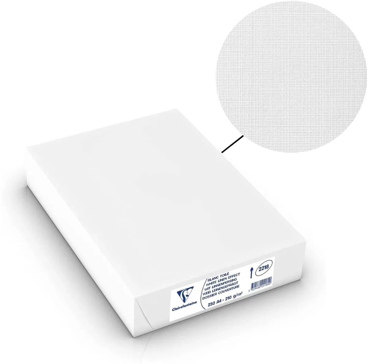 Printpapier - Linnen effect Papier - A4 - 210 g - 250 vel van Clairefontaine in Wit – productfoto