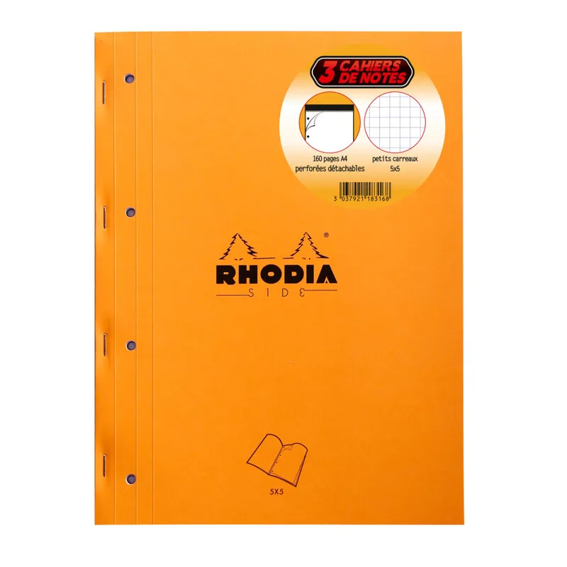 Rhodia Bloc-Notes Agrafé sur le Côté Lot de 3 80 Feuilles Chacun von Clairefontaine – Produktfoto