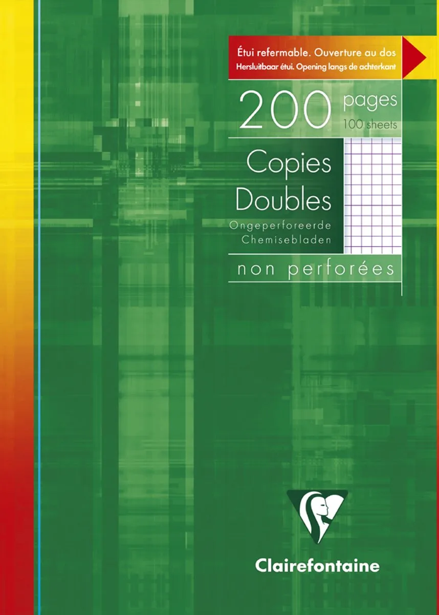 ruitjesschrift A4, 5x5 mm de Clairefontaine en Vert – photo produit