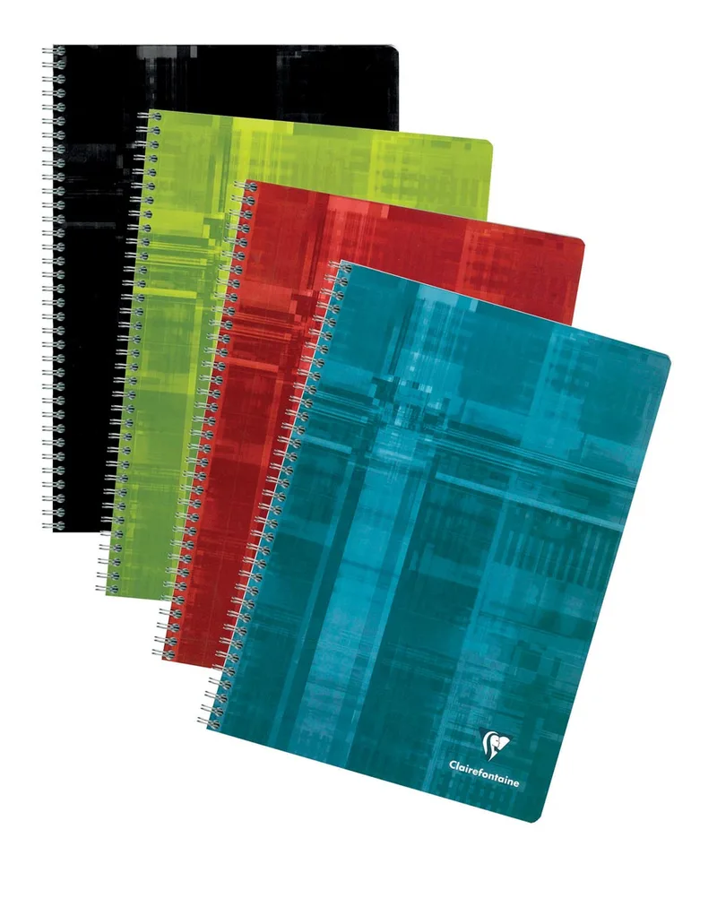 schrift ft A4, 180 bladzijden, geruit 5 mm, spiraalbinding, geassorteerde kleuren von Clairefontaine – Produktfoto
