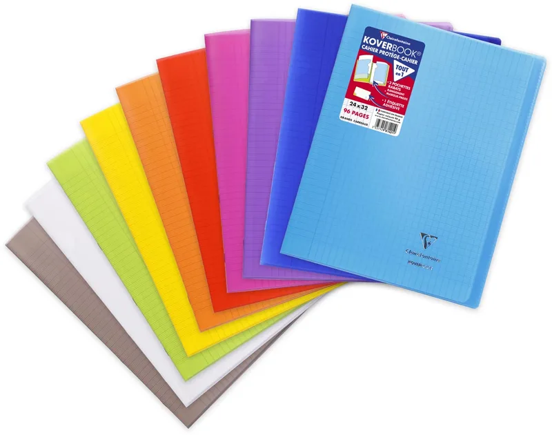 schrift Koverbook voor ft A4+, 96 bladzijden, kaft in PP, seyès, transparant by Clairefontaine – product photo