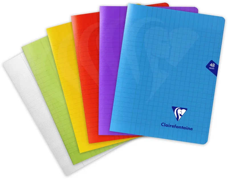 schrift Mimesys, ft 17 x 22 cm, 48 bladzijden, kaft in PP, seyès, geassorteerde kleuren by Clairefontaine – product photo
