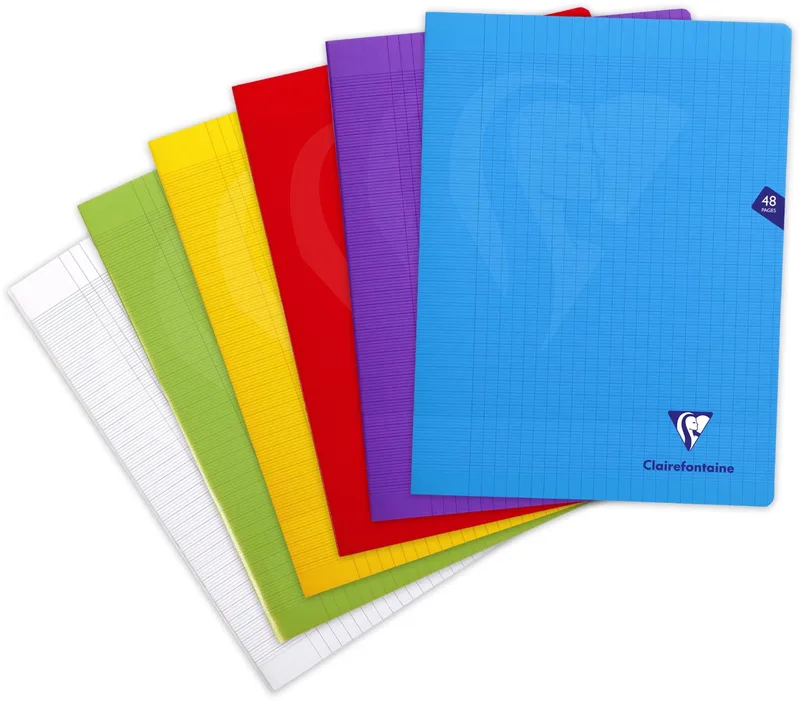 schrift Mimesys voor ft A4+, 48 bladzijden, kaft in PP, seyès, geassorteerde kleuren by Clairefontaine – product photo