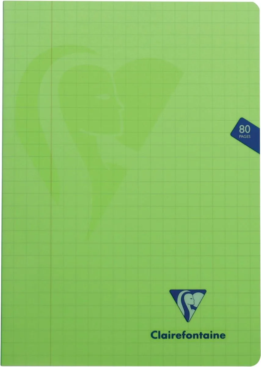 schrift mimesys voor ft A4, 80 bladzijden, kaft in PP, geruit 10 mm, geassorteerde kleuren 10 stuks by Clairefontaine in White – product photo