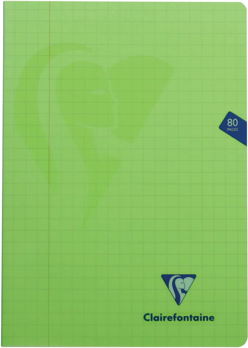 schrift mimesys voor ft A4, 80 bladzijden, kaft in PP, geruit 10 mm, geassorteerde kleuren by Clairefontaine – product photo