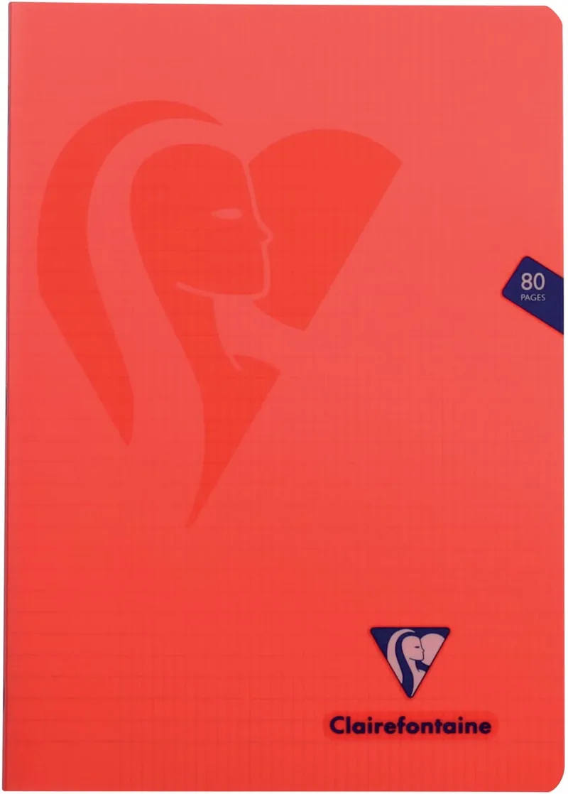 schrift mimesys voor ft A4, 80 bladzijden, kaft in PP, geruit 4 x 8, geassorteerde kleuren by Clairefontaine – product photo