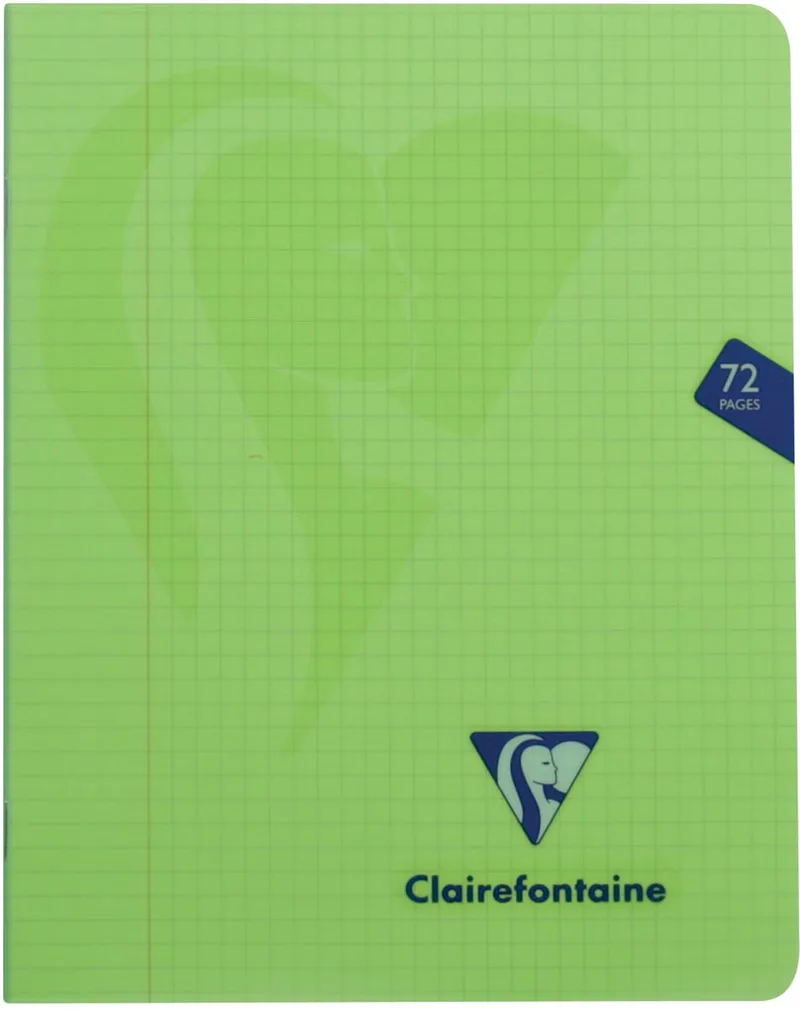 schrift mimesys voor ft A5, 72 bladzijden, kaft in PP, geruit 5 mm, geassorteerde kleuren by Clairefontaine – product photo