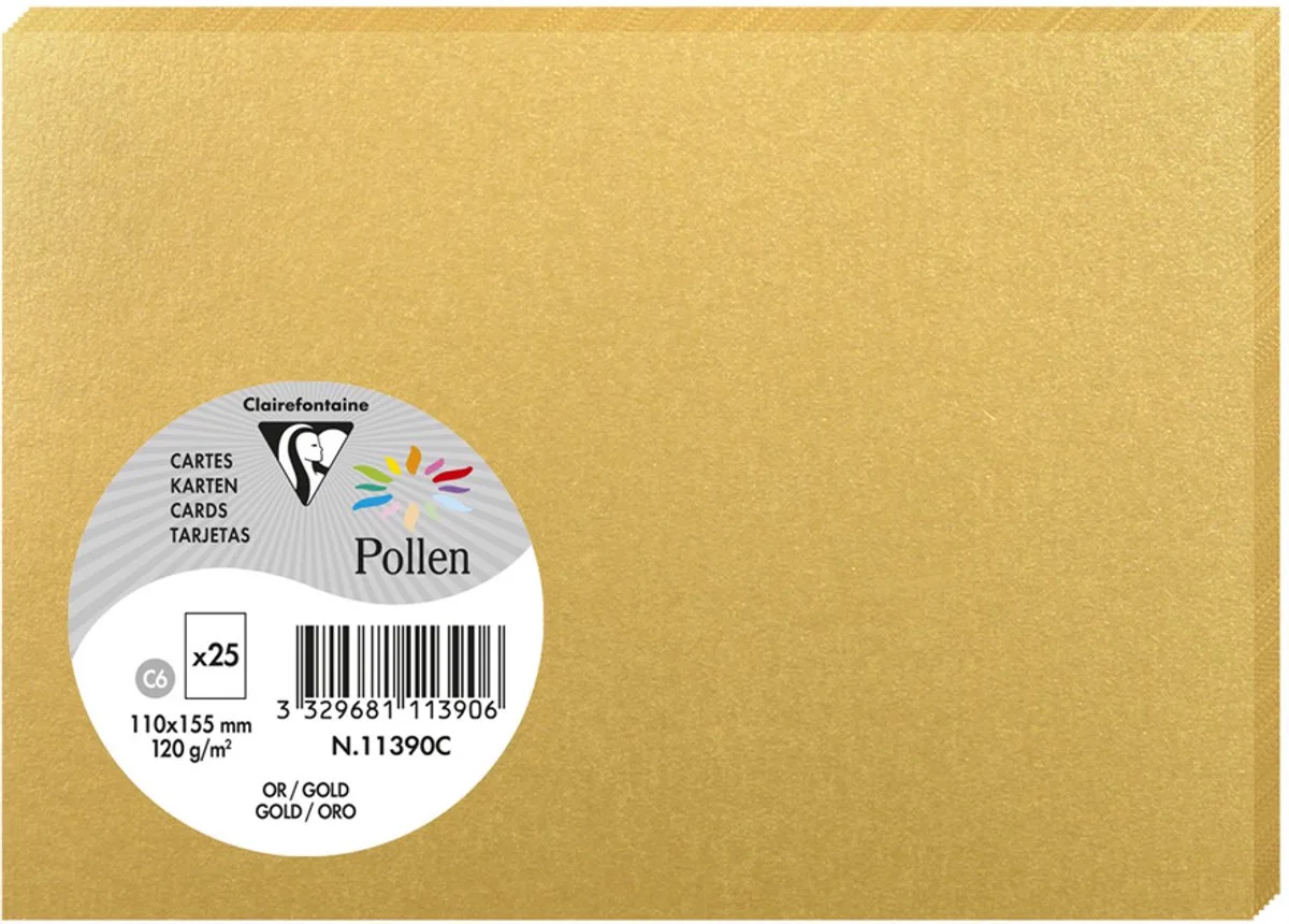 Stofwolken door Clairefontaine enveloppe C6, knopmosgroen. by Clairefontaine in Gold – product photo