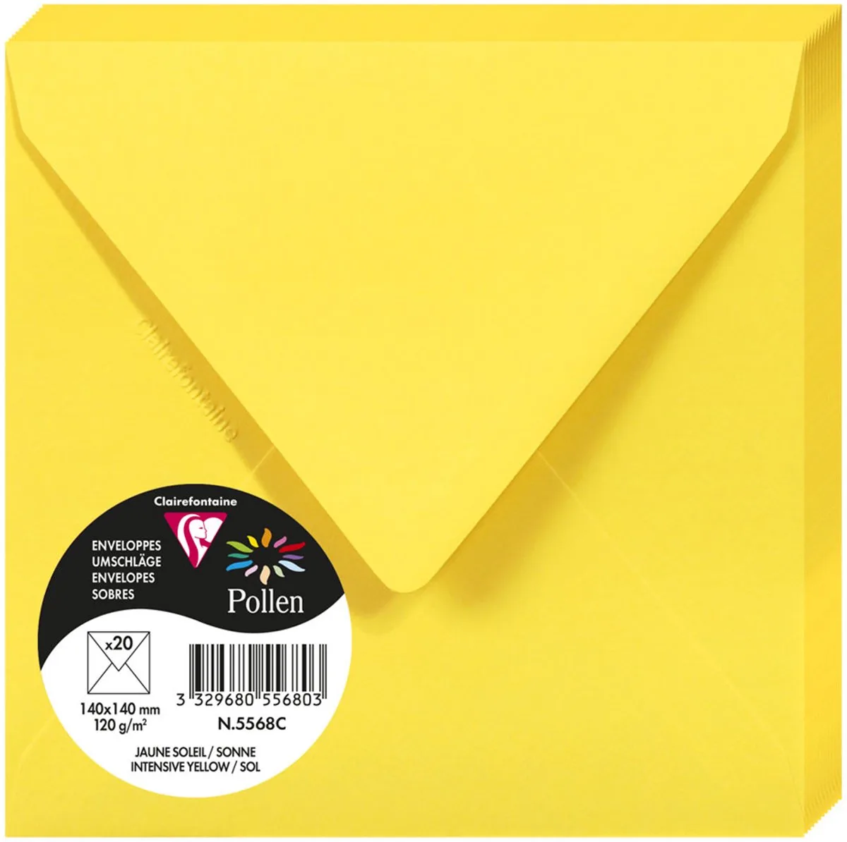Stuifmeel van Clairefontaine enveloppe 140 mm, kersenrood de Clairefontaine – photo produit