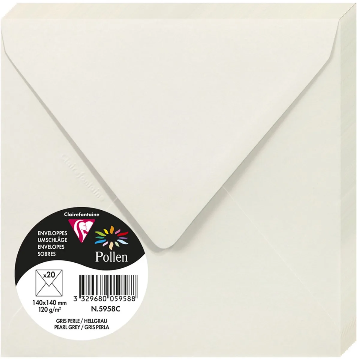 Stuifmeel van Clairefontaine enveloppe 140 mm von Clairefontaine in Lavendelblauw – Produktfoto