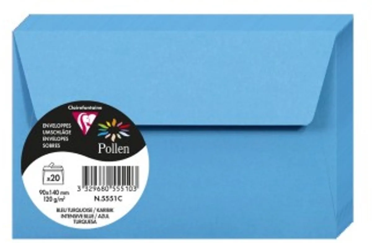 Stuifmeel van Clairefontaine enveloppe 90x140 mm, caraïbisch de Clairefontaine en Lavendel – photo produit