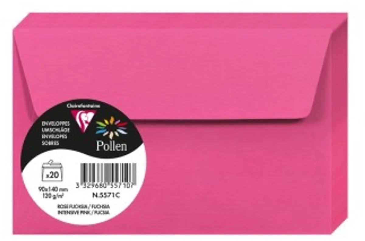 Stuifmeel van Clairefontaine enveloppe 90x140 mm de Clairefontaine en Fuchsia – photo produit