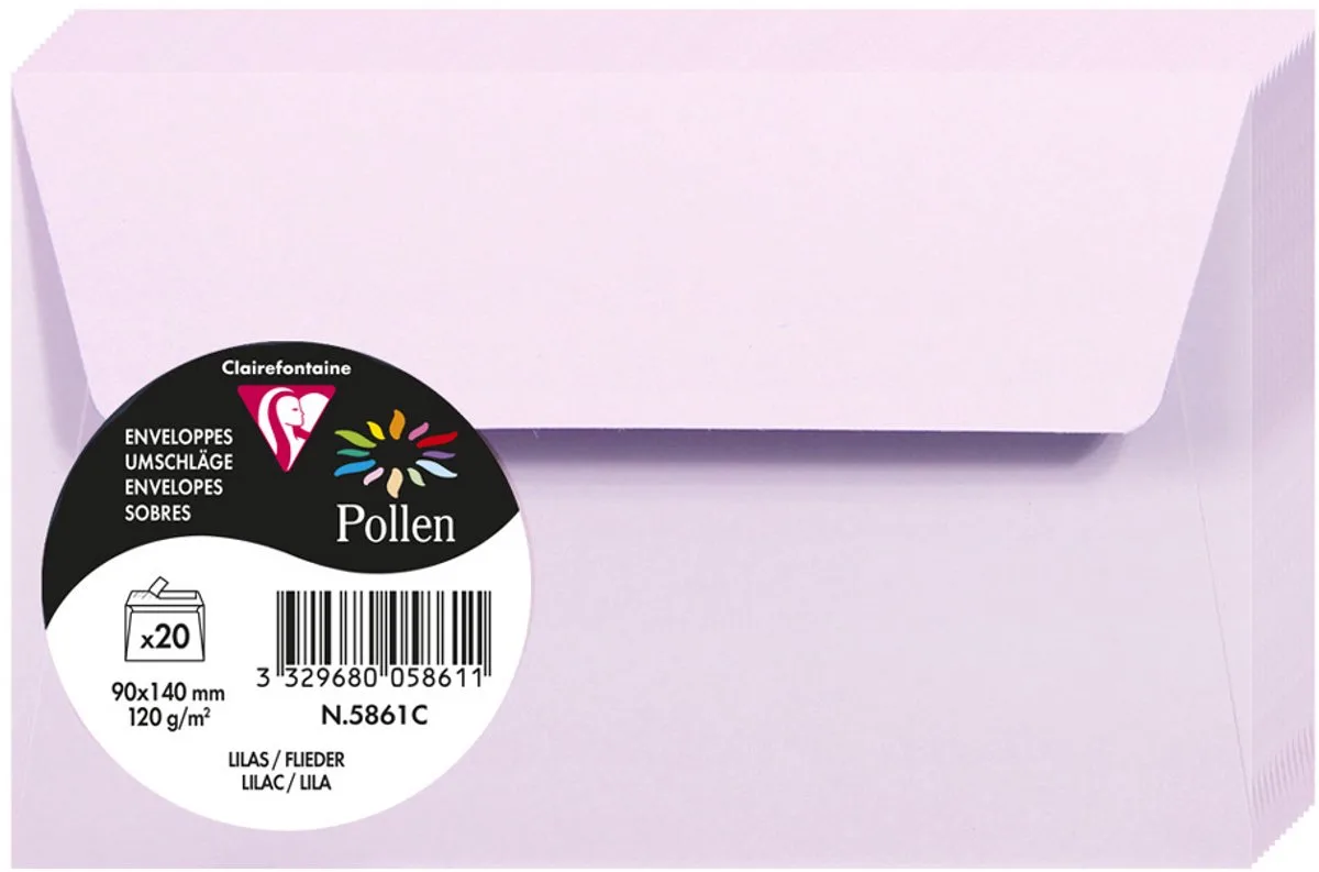 Stuifmeel van Clairefontaine enveloppe 90x140 mm fra Clairefontaine i Gemzen – produktbillede