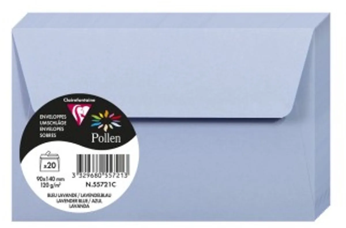Stuifmeel van Clairefontaine enveloppe 90x140 mm de Clairefontaine en Lavendel – photo produit