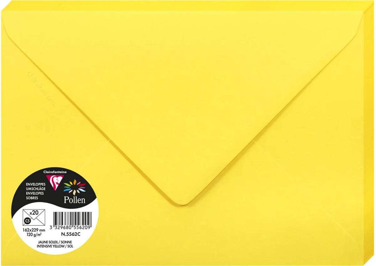 Stuifmeel van Clairefontaine enveloppe C5, knop van Clairefontaine in Groen – productfoto