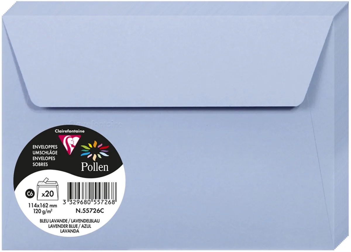 Stuifmeel van Clairefontaine enveloppe C6, parelmoer. de Clairefontaine en Bleu – photo produit