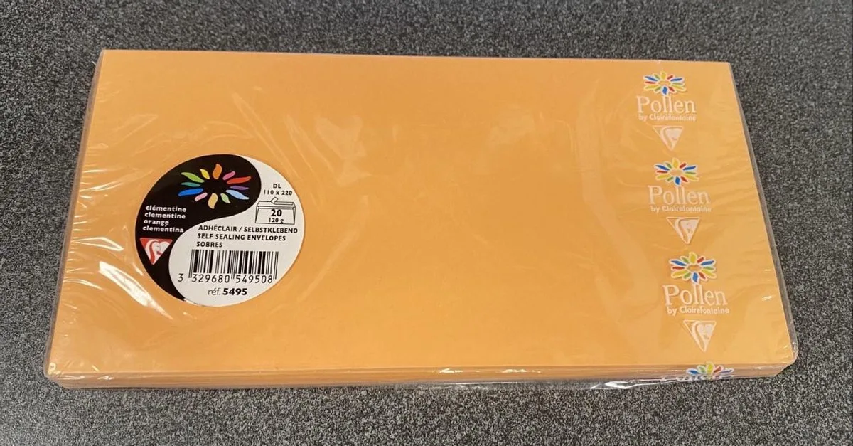 Stuifmeel van Clairefontaine enveloppe DL, clementine van Clairefontaine in Oranje – productfoto