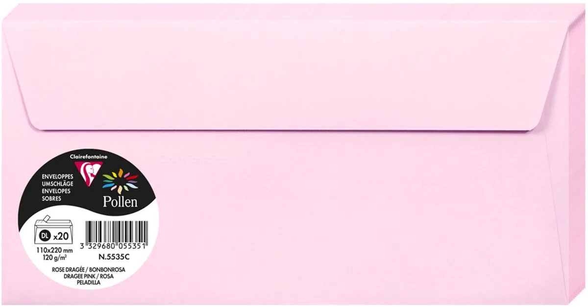 Stuifmeel van Clairefontaine enveloppe DL van Clairefontaine in Parelmoerwit – productfoto