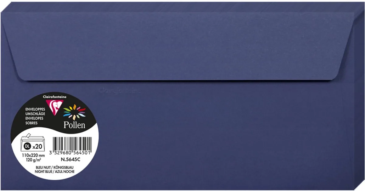 Stuifmeel van Clairefontaine enveloppe DL van Clairefontaine in Zwart – productfoto