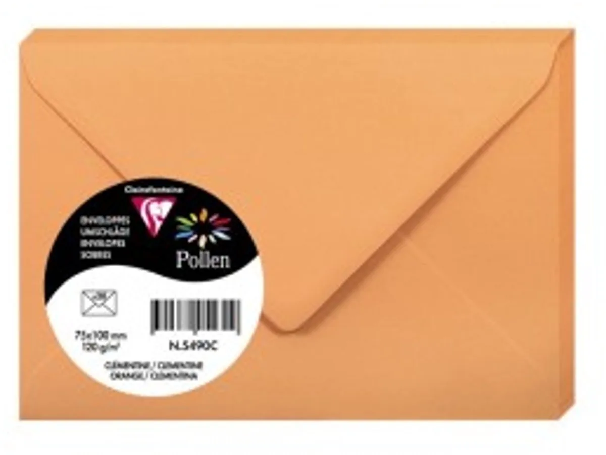 Stuifmeel van Clairefontaine enveloppe Mini, clementine van Clairefontaine in Oranje – productfoto